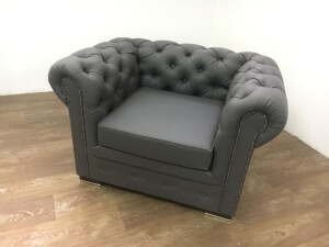 Fotoliu gri model Chesterfiled