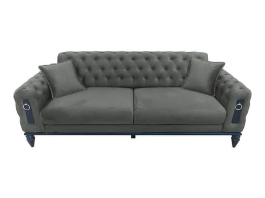 Canapea fixă 3 locuri gri - model GLORIA