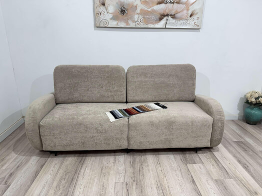 Canapea extensibilă 3 locuri cu ladă de depozitare, crem – model RELAX