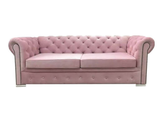 Canapea extensibilă 3 locuri roz - CHESTERFIELD
