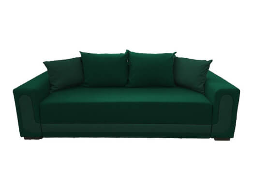 Canapea extensibilă elegantă, verde, saltea relaxa și ladă depozitare - EVA