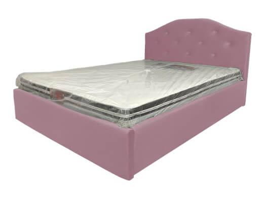 Pat tapițat pentru un dormitor stilat, roz pastel - COMO