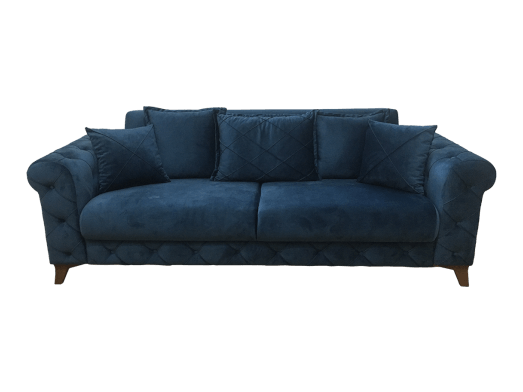 Canapea extensibilă 3 locuri, albastră - model RIVA