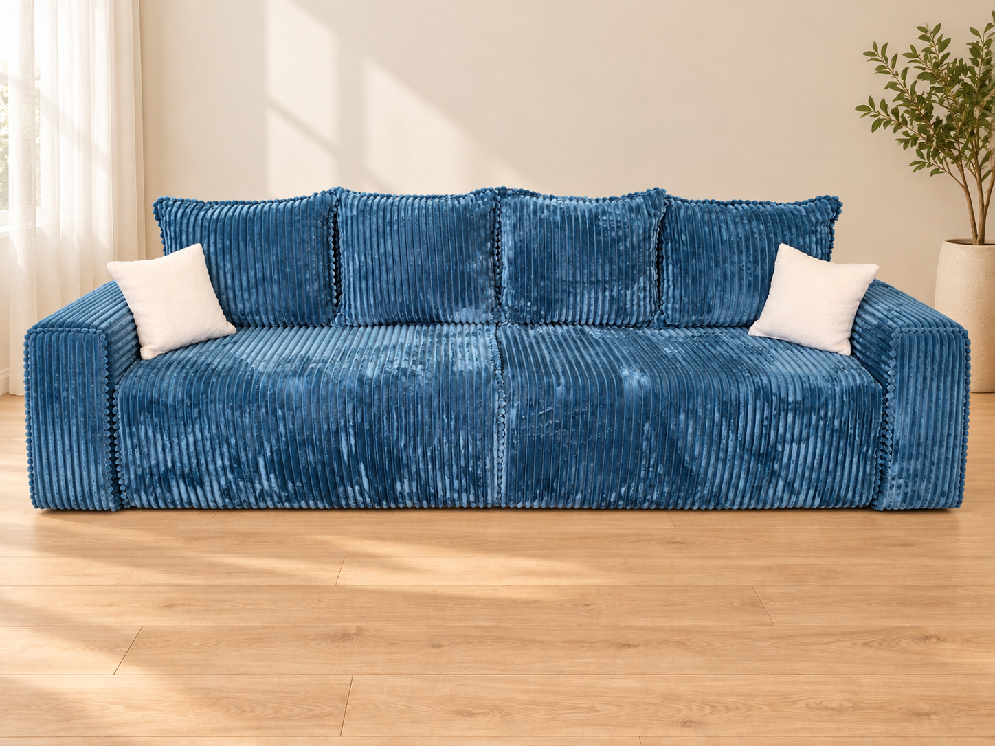 Canapea extensibilă 4 locuri, 3 în 1, cu 2 lăzi de depozitare – model MAXY