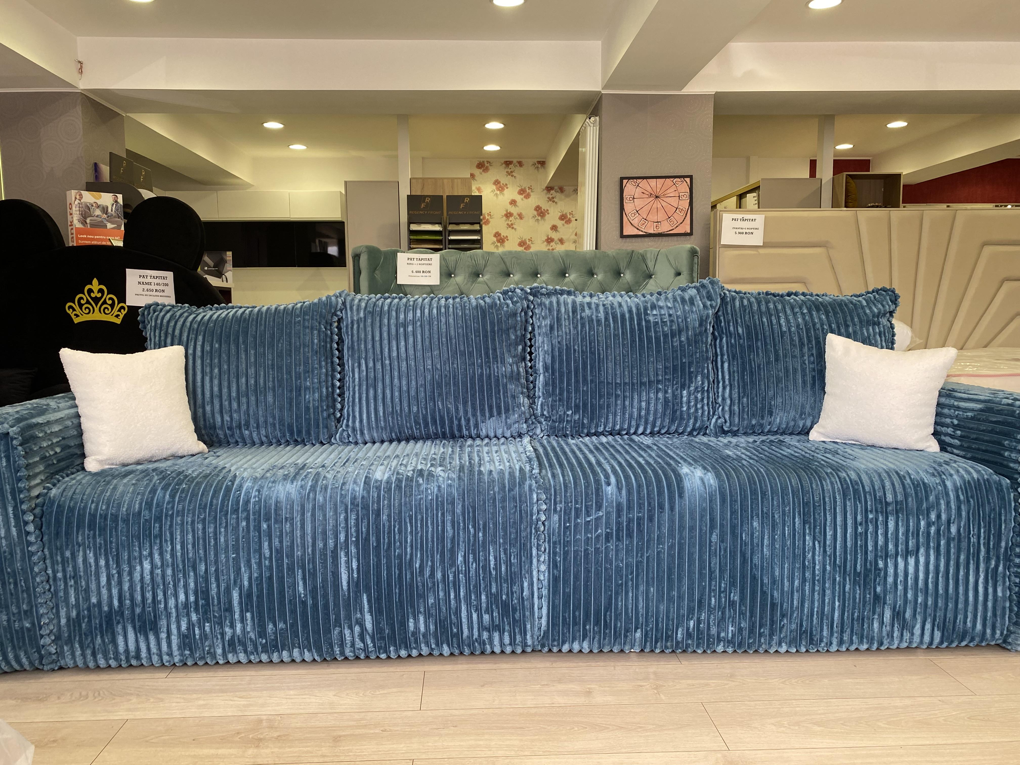 Canapea extensibilă 4 locuri, 3 în 1, cu 2 lăzi de depozitare – model MAXY